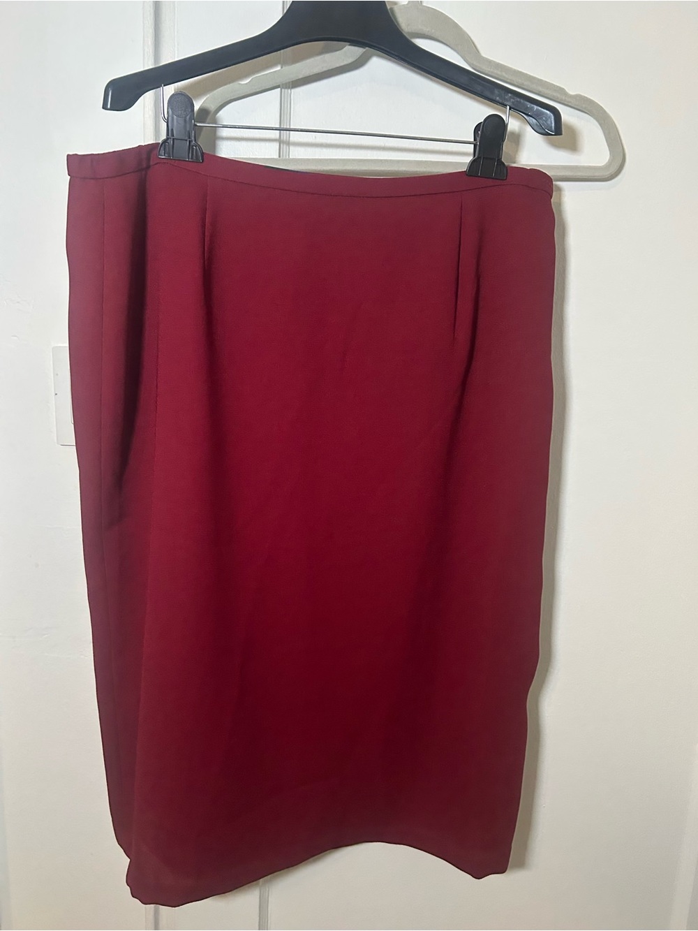 Karen Scott Burgundy Pencil Skirt